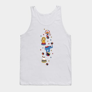 Little Circus Stars on White Tank Top